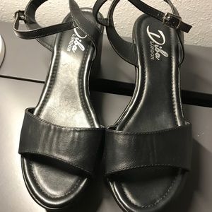 Black platform wedges